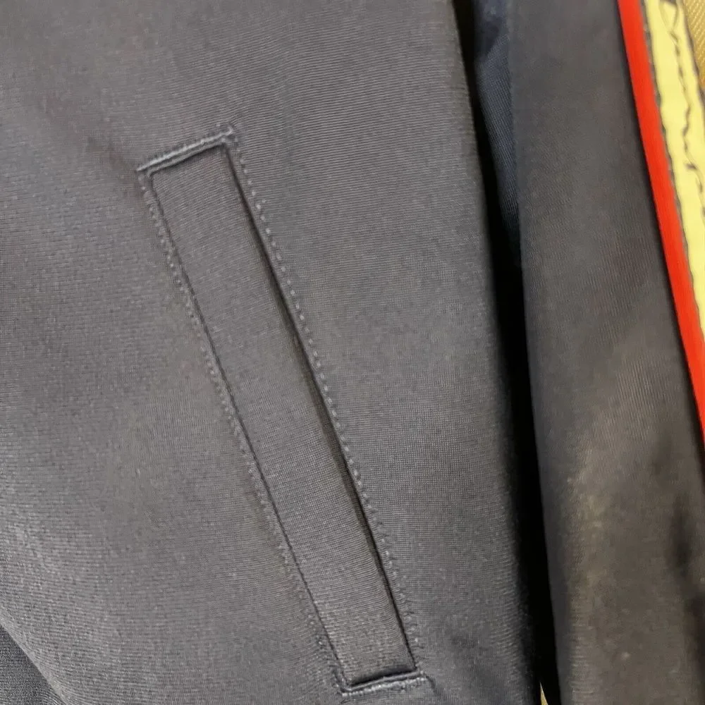 Women Jacket Track Champion‎ Med Blue Cropped Full Zip VTG Logo Casual Training